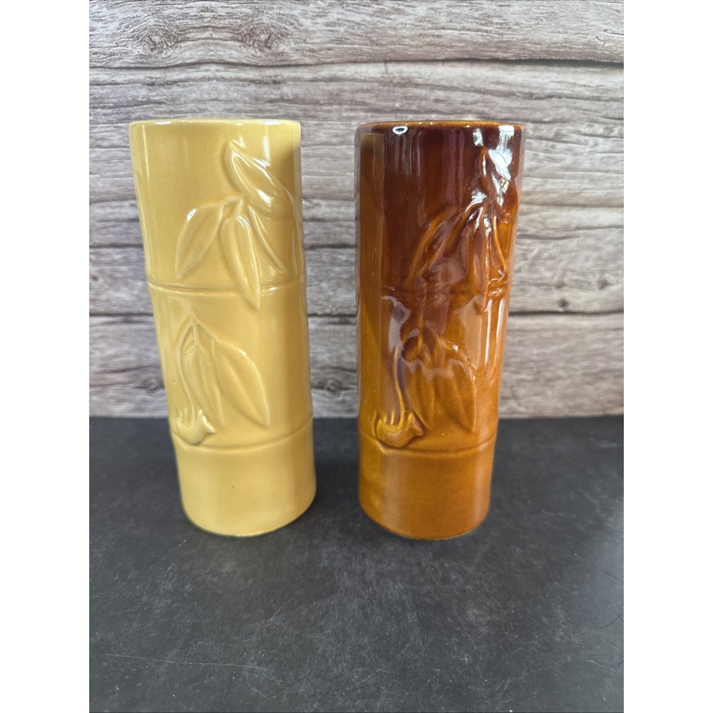 2-Vintage Bamboo Motif Tiki Mug China DW115-D Tiki Bar Decor Hawaii Aloha 6.5"
